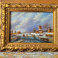 J.v. Heyden (XX) Ölgemälde Holländische Winterlandschaft mit Windmühle