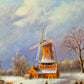 J.v. Heyden (XX) Ölgemälde Holländische Winterlandschaft mit Windmühle