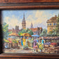 Ernst Gruber (geb. 1935) Ölgemälde Buntes Treiben auf dem Marktplatz