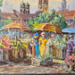 Ernst Gruber (geb. 1935) Ölgemälde Buntes Treiben auf dem Marktplatz