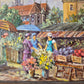 Ernst Gruber (geb. 1935) Ölgemälde Buntes Treiben auf dem Marktplatz