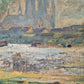 Deutsche Schule (XX) Ölgemälde Rheinufer Kölner Dom 33x44cm