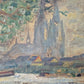 Deutsche Schule (XX) Ölgemälde Rheinufer Kölner Dom 33x44cm