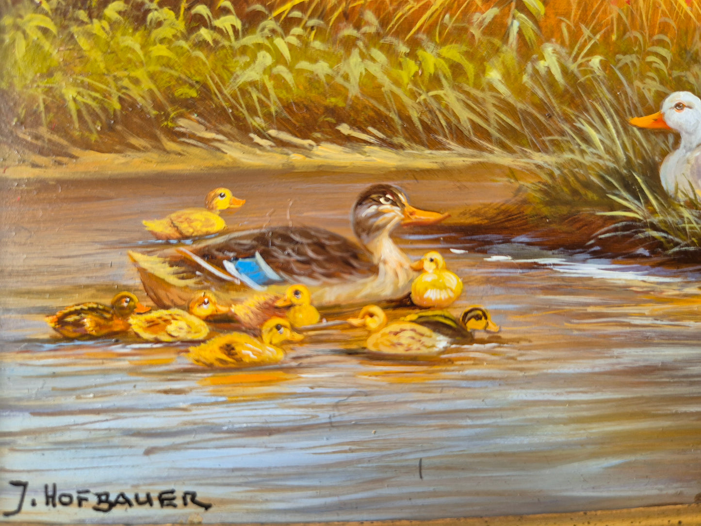 Josef Hofbauer (1907–1998) Ölgemälde Ländliche Ruhe mit Enten