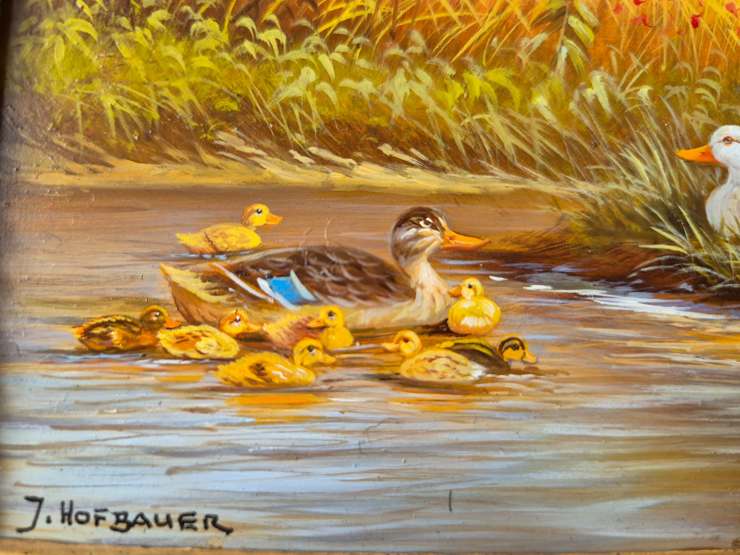 Josef Hofbauer (1907–1998) Ölgemälde Ländliche Ruhe mit Enten