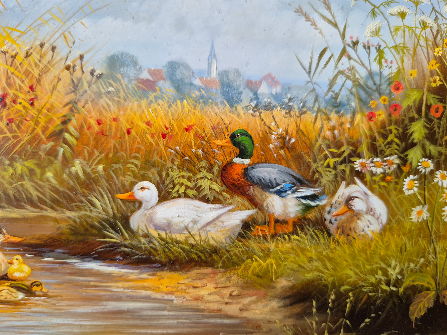 Josef Hofbauer (1907–1998) Ölgemälde Ländliche Ruhe mit Enten