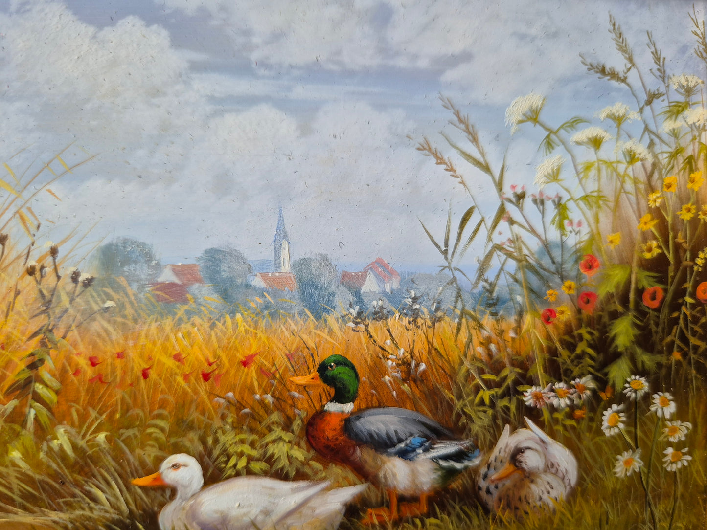 Josef Hofbauer (1907–1998) Ölgemälde Ländliche Ruhe mit Enten