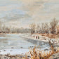 Münchner Schule (XX) Ölgemälde Handsigniert Winterlandschaft 24x34cm