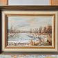 Münchner Schule (XX) Ölgemälde Handsigniert Winterlandschaft 24x34cm