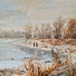 Münchner Schule (XX) Ölgemälde Handsigniert Winterlandschaft 24x34cm