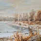 Münchner Schule (XX) Ölgemälde Handsigniert Winterlandschaft 24x34cm