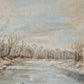 Münchner Schule (XX) Ölgemälde Handsigniert Winterlandschaft 24x34cm