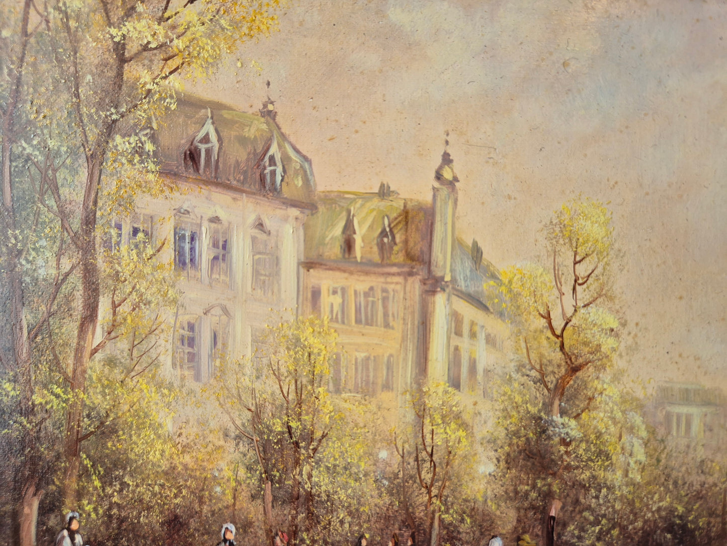 Rudolf Budde (geb. 1953) Ölgemälde Herbstlicher Marktplatz Blumenmarkt