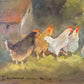 Charlotte Schmor (XX) Ölgemälde Bäuerliche Idylle mit Hühnern