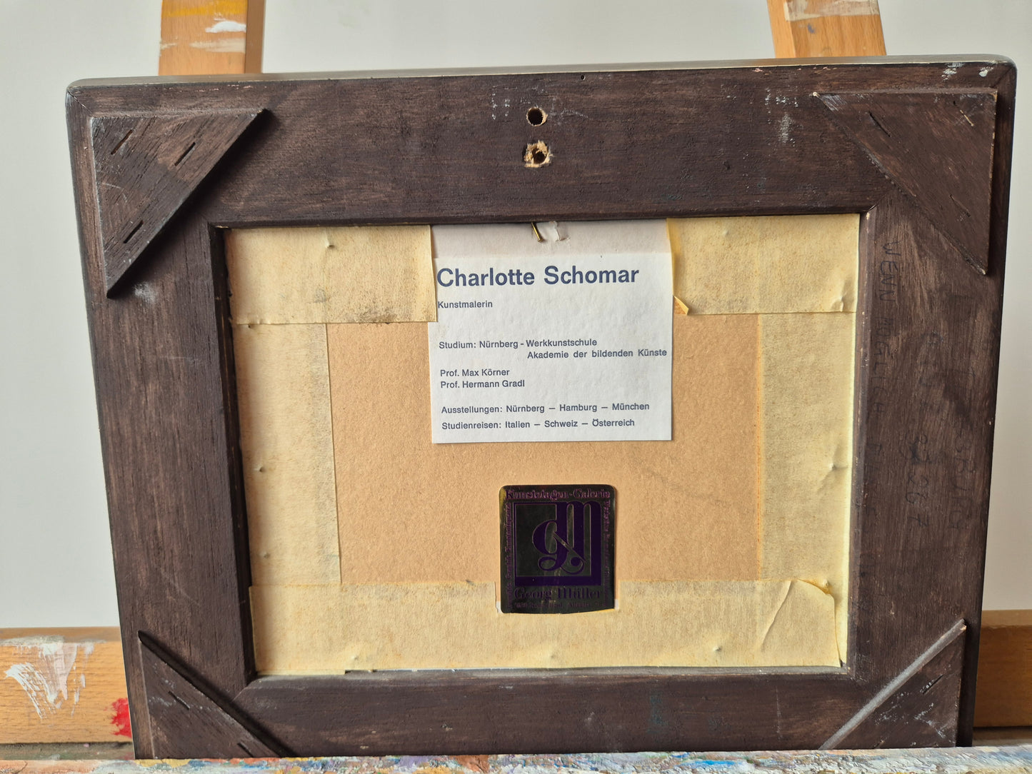 Charlotte Schmor (XX) Ölgemälde Bäuerliche Idylle mit Hühnern