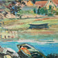 Europäische Schule (XX) Ölgemälde Die Ruhe am See 36 x 45 cm