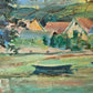 Europäische Schule (XX) Ölgemälde Die Ruhe am See 36 x 45 cm