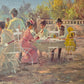 Ölgemälde Impressionismus Cafeterrasse Eduard Nowak (geb. 1921) 50x60 cm