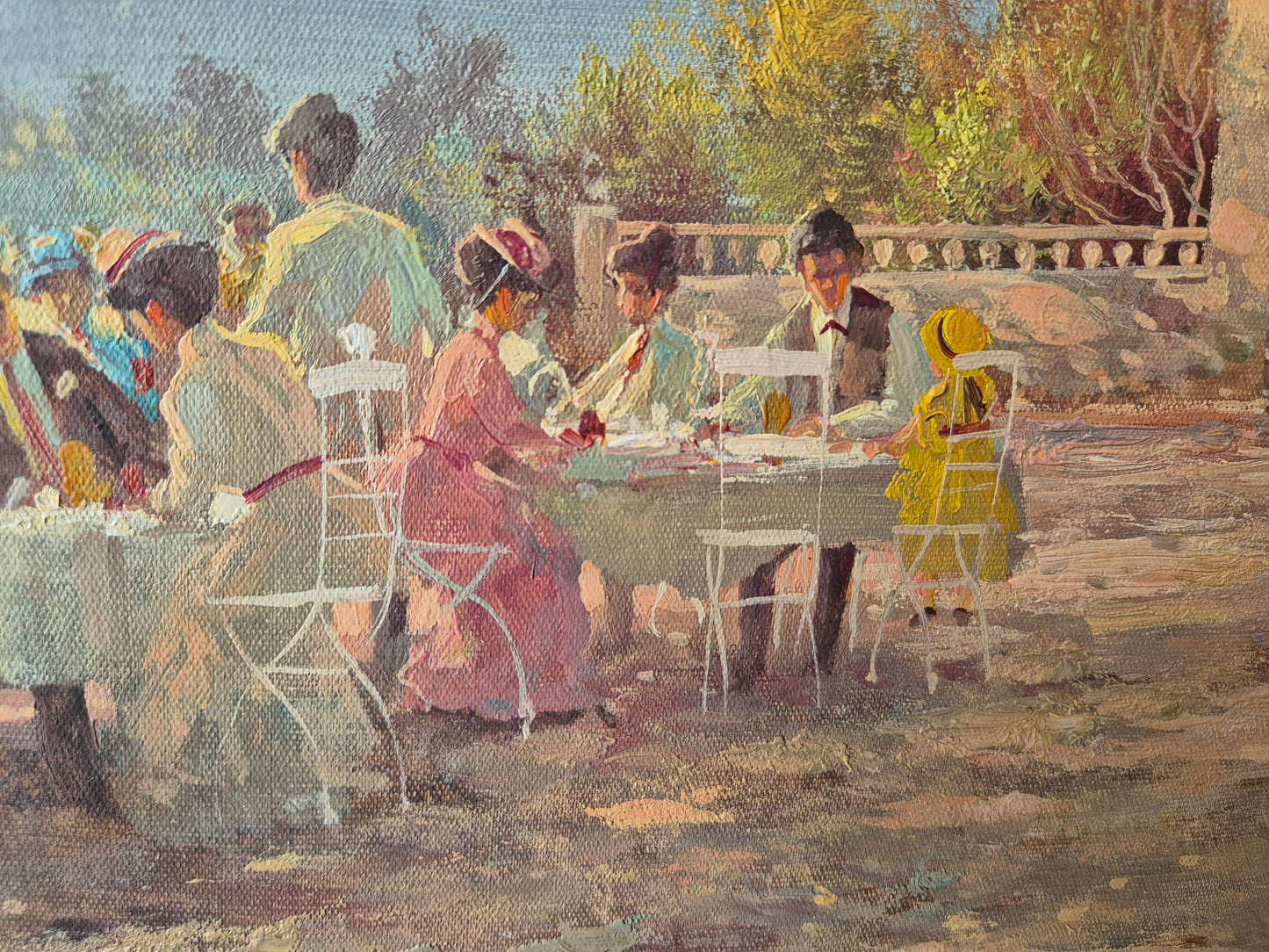 Ölgemälde Impressionismus Cafeterrasse Eduard Nowak (geb. 1921) 50x60 cm