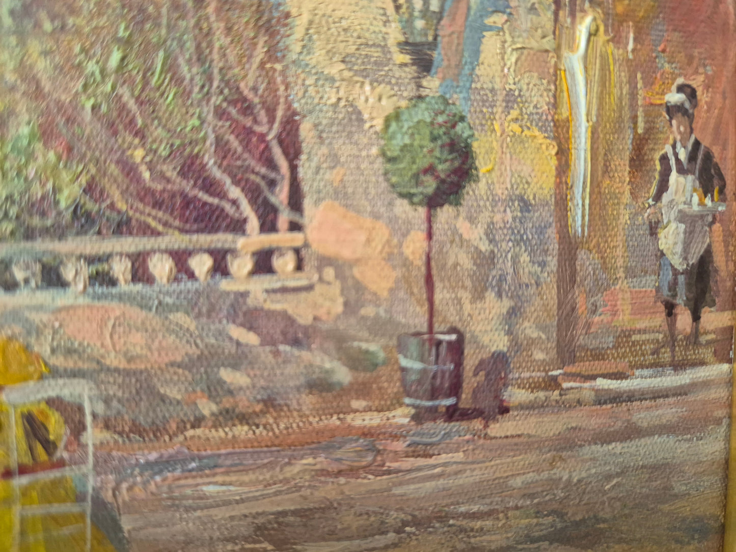 Ölgemälde Impressionismus Cafeterrasse Eduard Nowak (geb. 1921) 50x60 cm