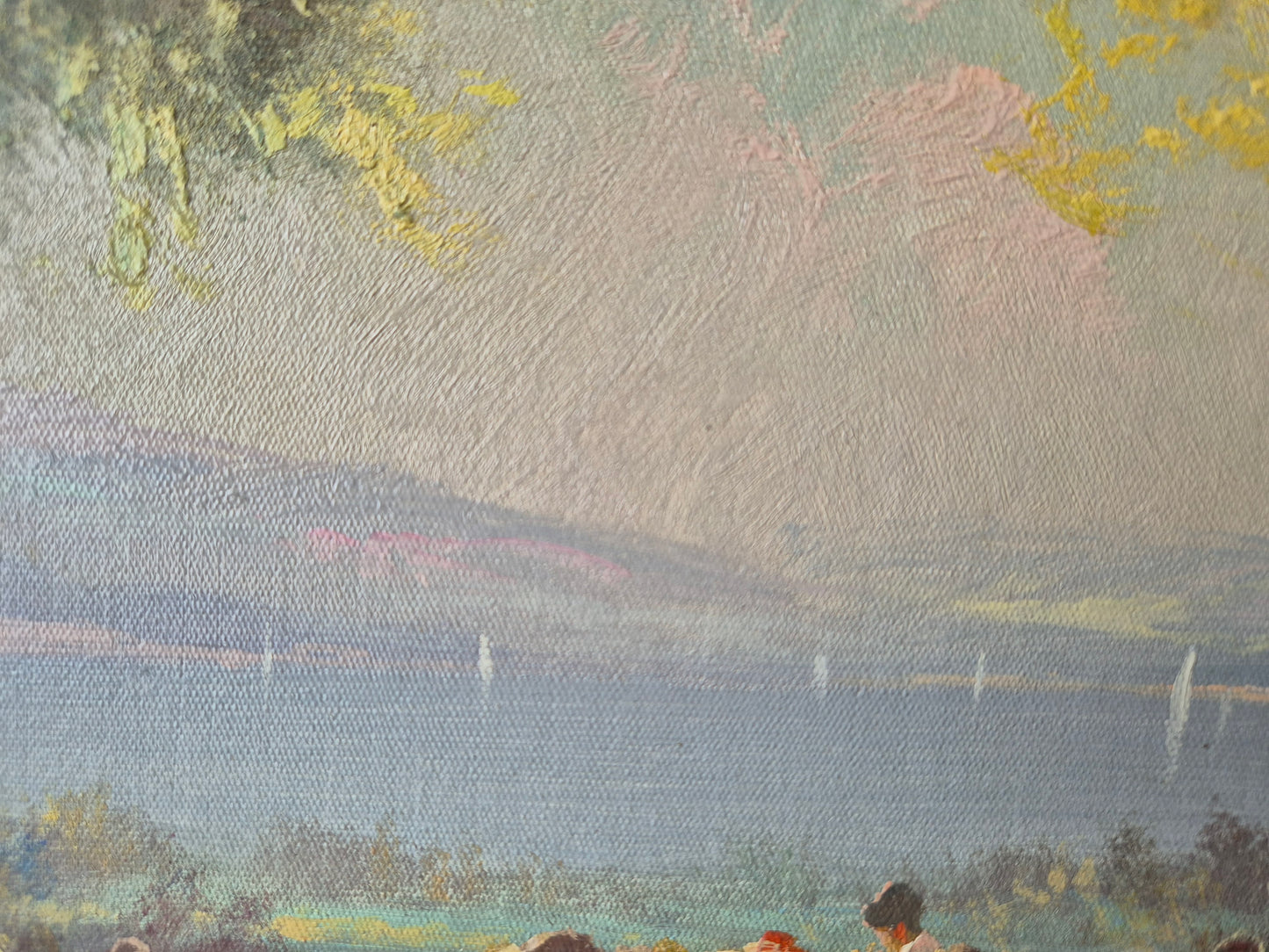 Ölgemälde Impressionismus Cafeterrasse Eduard Nowak (geb. 1921) 50x60 cm