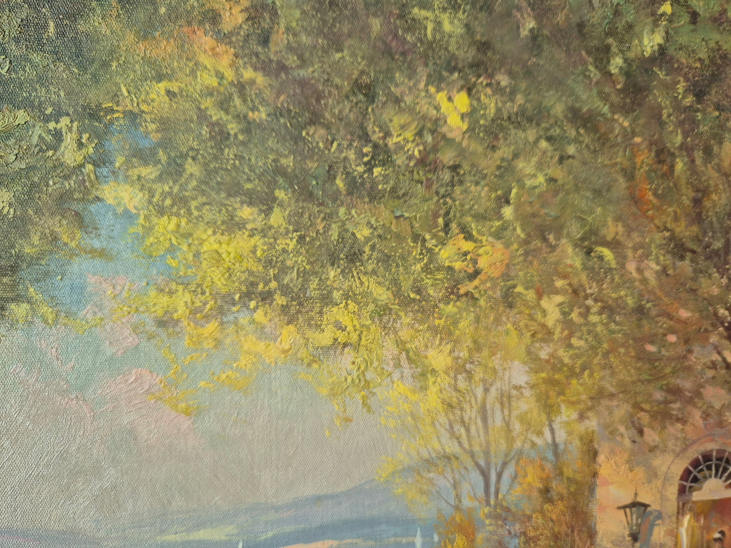 Ölgemälde Impressionismus Cafeterrasse Eduard Nowak (geb. 1921) 50x60 cm