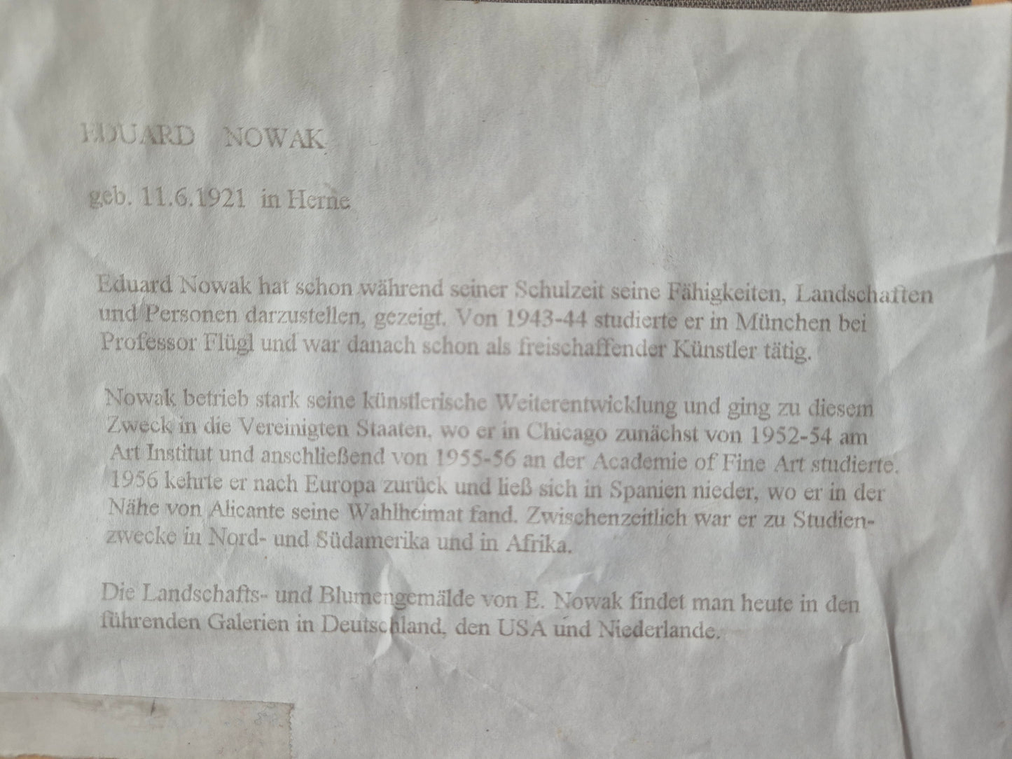 Ölgemälde Impressionismus Cafeterrasse Eduard Nowak (geb. 1921) 50x60 cm