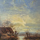 Hamid, Mehrnia (geb. 1942) Ölgemälde Landhaus bei Abenddämmerung 46x40cm