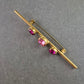 Schlichte Vintage-Brosche mit pinkfarbenen Steinen – Eleganter Balkenstil
