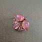 Elegante Vintage-Brosche mit rosa Glascabochons – florale Form