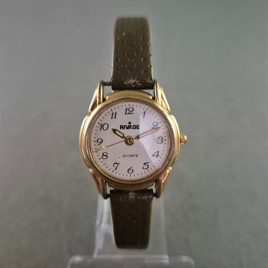 Klassische Damenarmbanduhr von Rivage – Eleganz in Goldoptik