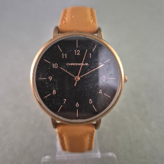 Chronique Herrenarmbanduhr – Minimalistisches Design mit Lederarmband