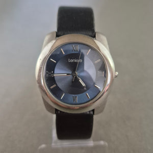 Leniele Damenarmbanduhr – Blaues Zifferblatt mit Lederarmband