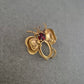 Vergoldete Vintage-Brosche „Schmetterling“ mit rotem Strassstein