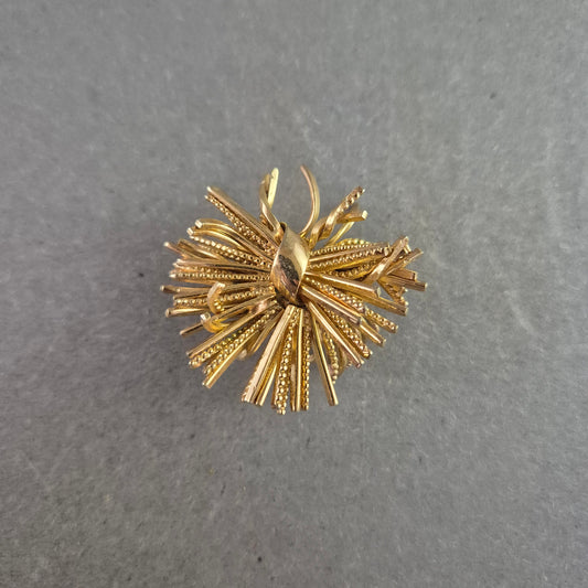 Auffällige Vintage Brosche in Sternblumen-Optik – Goldfarbenes Statement
