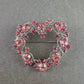 Herzförmige Vintage-Brosche mit rosa Strasssteinen – Glänzendes Highlight