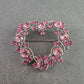 Herzförmige Vintage-Brosche mit rosa Strasssteinen – Glänzendes Highlight