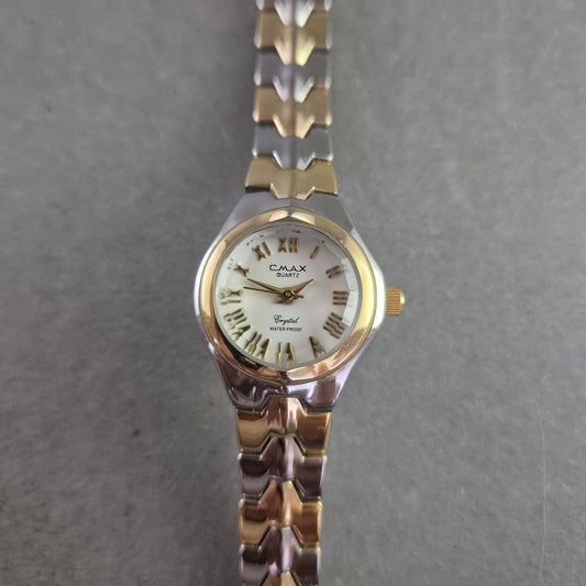 C.MAX Damenarmband Uhr – Zweifarbiger Look mit römischen Ziffern