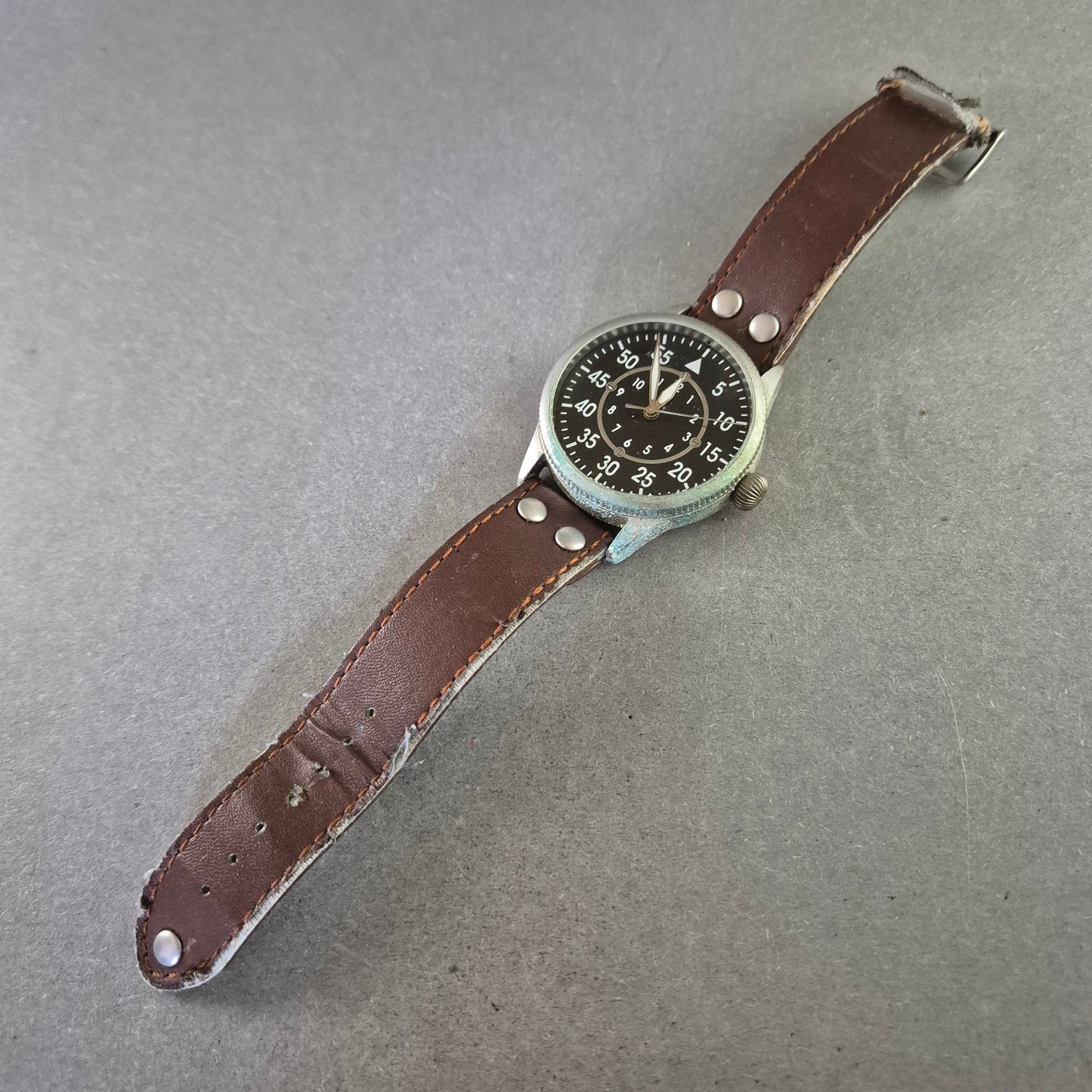 Fliegerstil Herrenarmband Uhr mit Lederarmband – Klassisches Pilotendesign