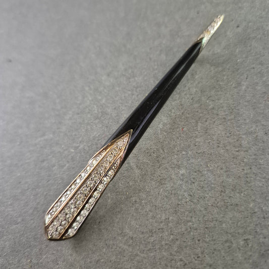 Elegante Vintage-Brosche in Federform – Zeitloser Stil mit Kristallen