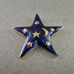 Stern Brosche – Nachtblauer Emaille Schmuck mit Goldakzenten