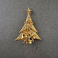 Goldene Weihnachtsbaum Brosche – Festlicher Glanz mit Strass