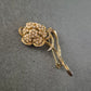 Elegante Vintage-Blumenbrosche – Vergoldet mit feinen Kunstperlen