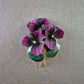 Brosche mit Veilchenmotiv – Lila Blumenpracht in 3D-Optik
