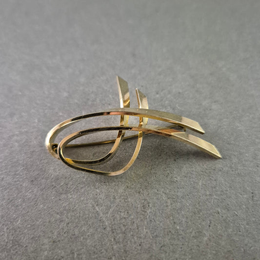 Vintage AMERIK K&L-Brosche – Eleganter Mid-Century Look in Goldoptik