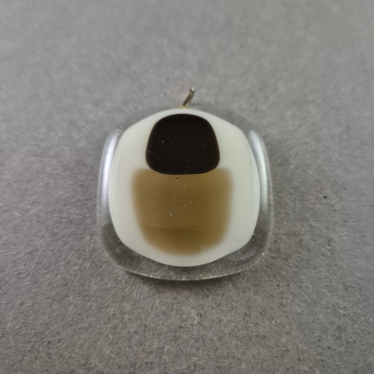 Handgefertigter Glasanhänger im Retro-Look – Geometrisches Design