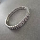 Elastisches Strassarmband in Silberoptik – Funkelnder Vintage-Schmuck