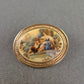 Antike Brosche mit romantischem Gemälde – Ovales Medaillon im Vintage-Stil