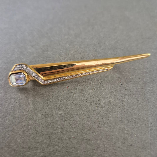 Elegante Brosche in Goldoptik mit Strass – Stilvolles Vintage-Design