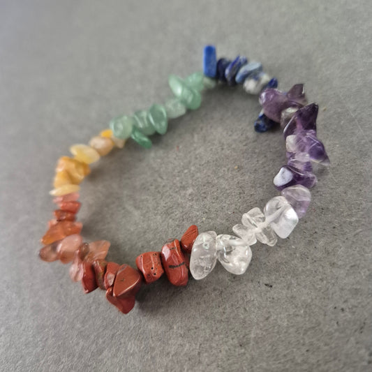 Buntes Chakra-Armband aus Naturstein – Harmonisches Accessoire mit Edelsteinmix